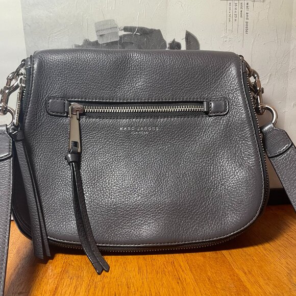 Marc Jacobs Gotham Pebbled Leather Crossbody Bag-Charcoal Gray - Picture 1 of 14